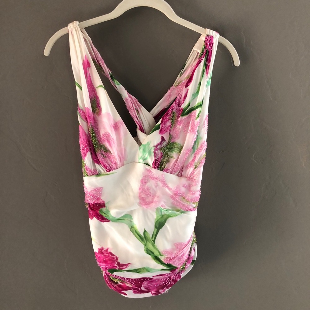 Carmen Marc Valvo silk and sequin blouse